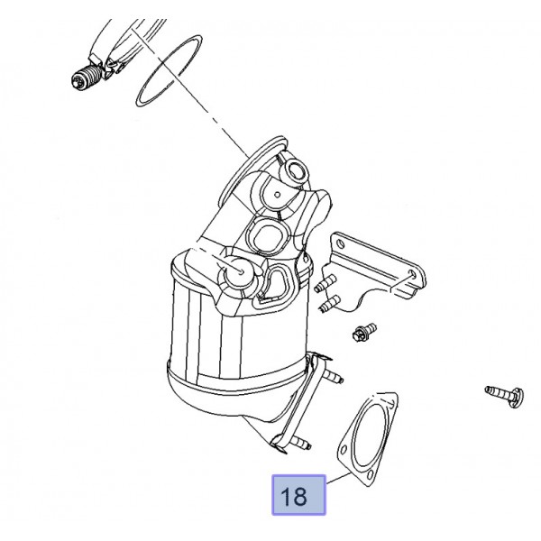 Gasket Front Exhaust Pipe to Pre-Catalyst A16LEx B16LEx